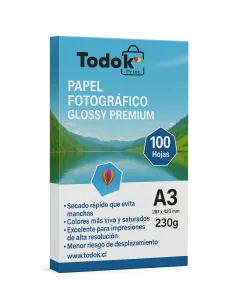 Papel Fotográfico Premiun Glossy A3 100 Hojas 230g