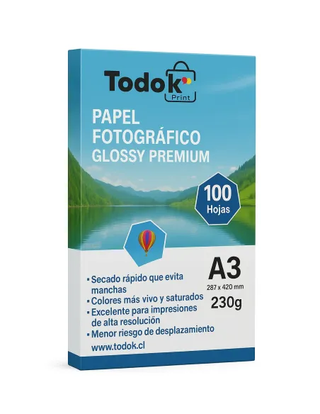 Papel Fotográfico Premiun Glossy A3 100 Hojas 230g