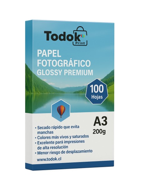 Papel Fotográfico Premium Glossy A3 100 Hojas 200g