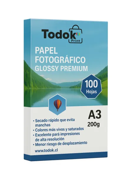 Papel Fotográfico Premium Glossy A3 100 Hojas 200g