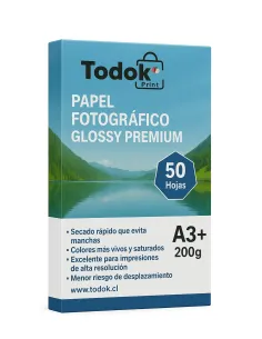 Papel Fotográfico Premiun Glossy A3+50 Hojas 300g