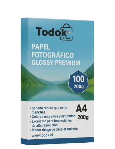 Papel Fotográfico Premiun Glossy A4 100 Hojas 200g