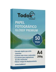 Papel Fotográfico Premiun Glossy A4 50 Hojas 300g