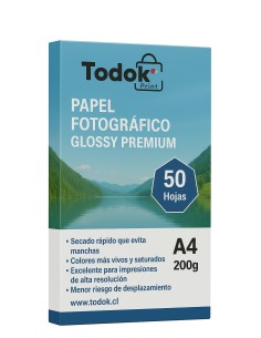 Papel Fotográfico Premiun Glossy A4 50 Hojas 260g