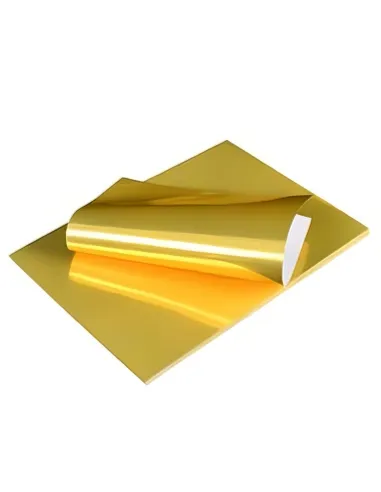 Vinilo Adhesivo Imprimible Dorado A4 20 Hojas