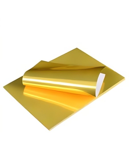Vinilo Adhesivo Imprimible Dorado Metálico A4 20 Hojas Todok