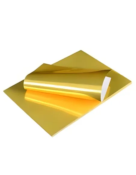 Vinilo Adhesivo Imprimible Dorado Metálico A4 20 Hojas