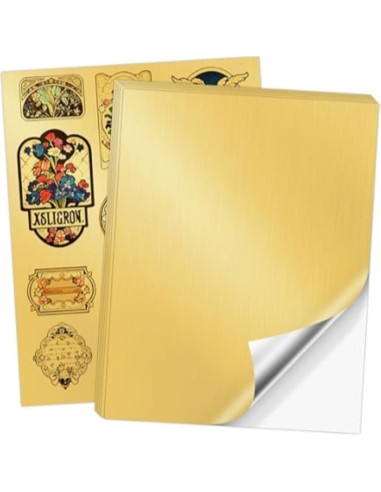 Vinilo Adhesivo Imprimible Dorado Metálico A4 20 Hojas Todok
