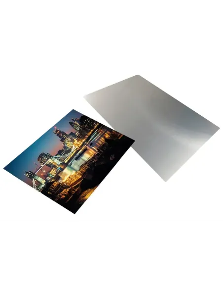 Pack de 25 Placas Aluminio Texturado Plateada Sublimables 60x40 Cm