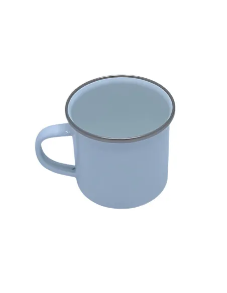 Pack de 10 Tazónes Enlozado Sublimable Borde Plata 12oz