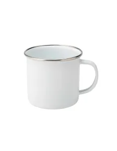 Pack de 10 Tazónes Enlozado Sublimable Borde Plata 12oz 2