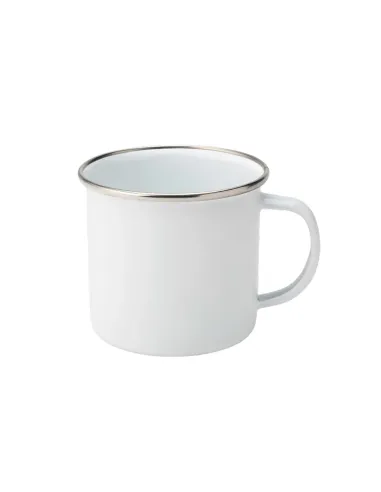 Pack de 10 Tazónes Enlozado Sublimable Borde Plata 12oz