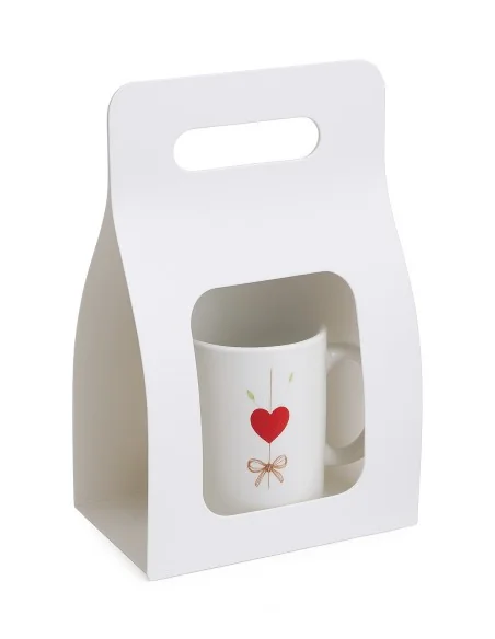 Pack de 36 Cajas Porta Tazones Blancos Sublimables 20x8 cm