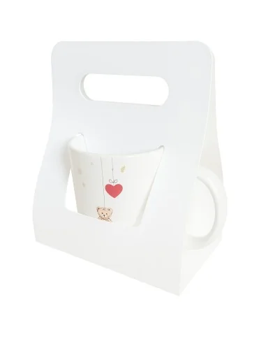 Pack de 36 Cajas Porta Tazones Blancos Sublimables 20x8 cm