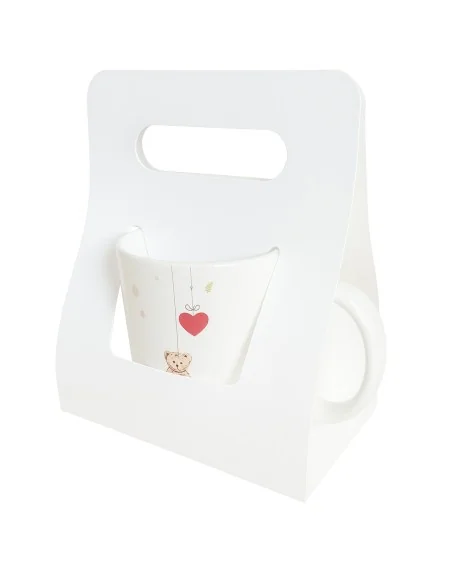 Pack de 36 Cajas Porta Tazones Blancos Sublimables 20x8 cm