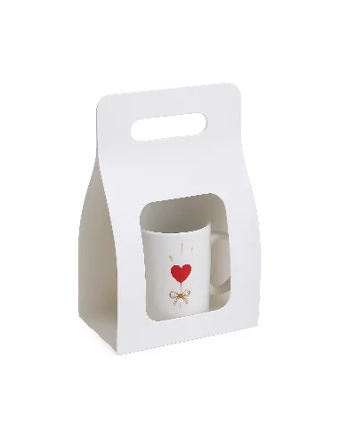 Pack de 36 Cajas Porta Tazones Blancos Sublimables 20x8 cm