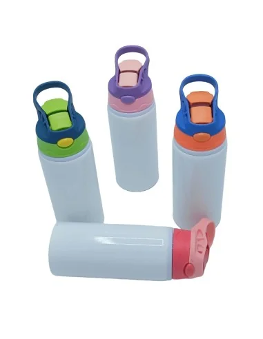 Botella Deportiva de 600ml Sublimación Tapa con Colores Combinados MR