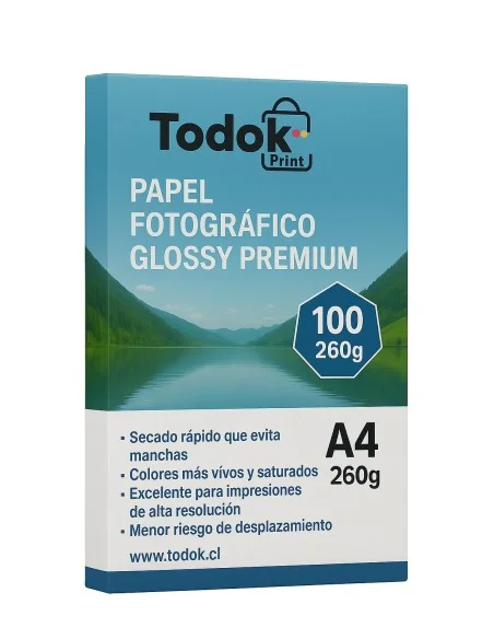 Papel Fotográfico Glossy Premium A4 de 260g 100H
