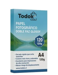 Papel Fotográfico Glossy Doble Faz A4 de 120g 100H