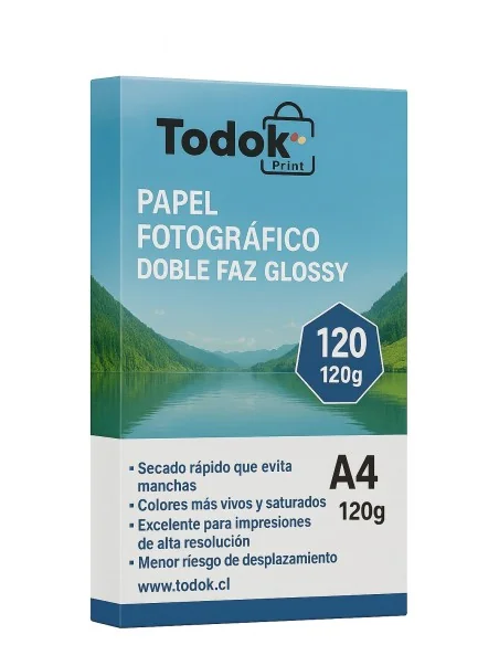 Papel Fotográfico Glossy Doble Faz A4 de 120g 100H