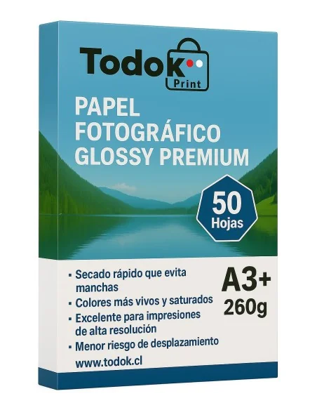 Papel Fotográfico Premiun Glossy A3+50 Hojas 260g