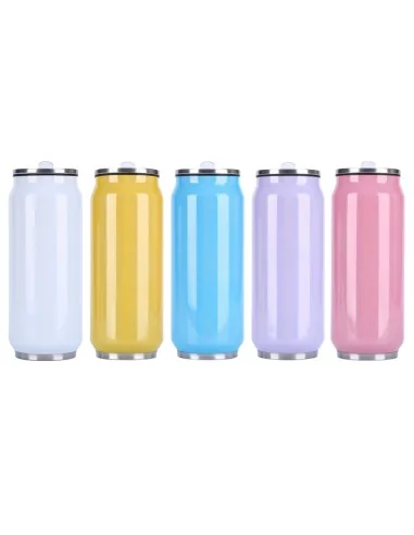 Botella Lata Térmica Acero Inox500ml Sublimación Rosada