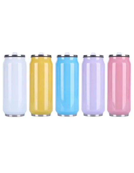 Botella Lata Térmica Acero Inox500ml Sublimación Rosada