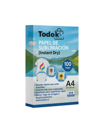 Papel de Sublimación Secado Rápido 120g A4 100U