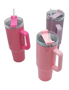 Tazón Térmico Tumbler 40oz Inoxidable Frio Y Calor Entero Fucsia 2