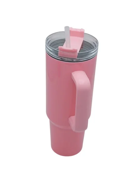 Tazón Térmico Tumbler 40oz Inoxidable Frio Y Calor Entero Rosa