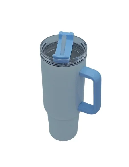 Tazón Térmico Tumbler 40oz Inoxidable Frio Y Calor Asa Azul