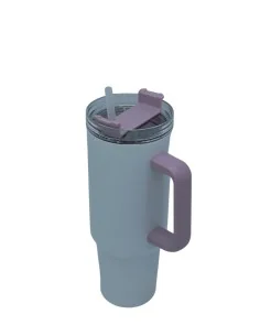 Tazón Térmico Tumbler 40oz Inoxidable Frio Y Calor Asa Lila