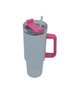 Tazón Térmico Tumbler 40oz Inoxidable Frio Y Calor Asa Fucsia