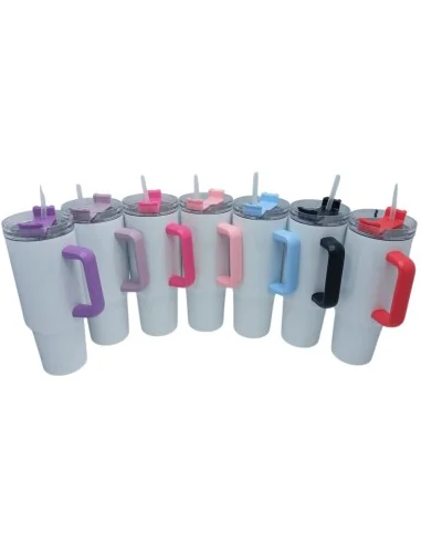 Tazón Térmico Tumbler 40oz Inoxidable Frio Y Calor Asa Roja