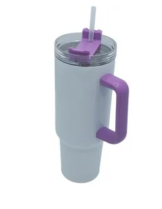 Tazón Térmico Tumbler 40oz Inoxidable Frio Y Calor Asa Morado