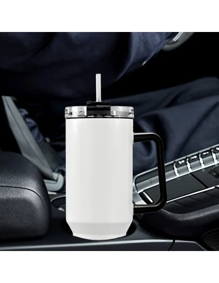 Tazón Térmico Tumbler 40oz Inoxidable Frio Y Calor Asa Morado