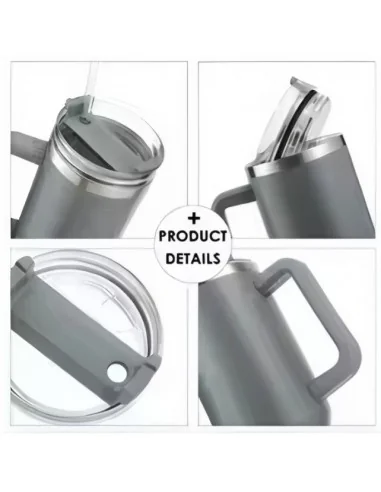 Tazón Térmico Tumbler 40oz Inoxidable Frio Y Calor Asa Morado