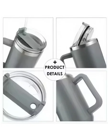 Tazón Térmico Tumbler 40oz Inoxidable Frio Y Calor Asa Morado