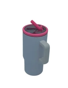 Mug Tumbler Metálico Para Sublimación 20oz con Tapa Rosa 2