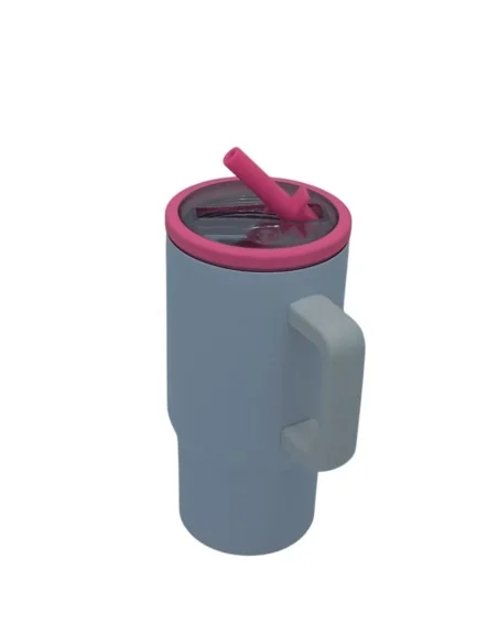 Mug Tumbler Metálico Para Sublimación 20oz con Tapa Rosa