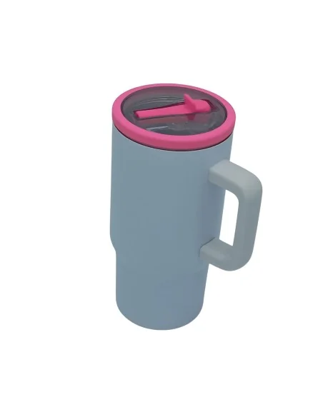 Mug Tumbler Metálico Para Sublimación 20oz con Tapa Rosa