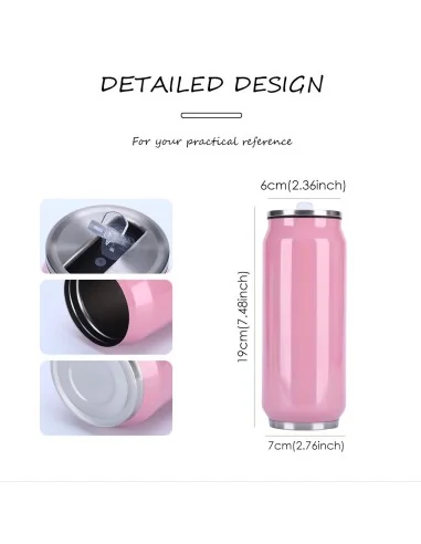 Botella Lata Térmica Acero Inox500ml Sublimación Blanca