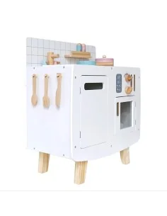 Cocina De Juguete Madera Blanca + Accesorios 63x30x56Cm Krishna