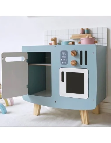 Cocina De Juguete Madera Blanca + Accesorios 63x30x56Cm KIENVY