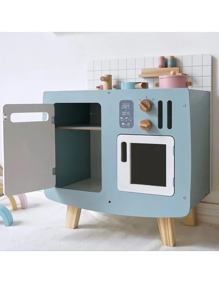 Cocina De Juguete Madera Blanca + Accesorios 63x30x56Cm KIENVY