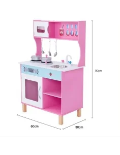 Cocina De Juguete Multifunción + Accesorios 90x60x30Cm Kiddi