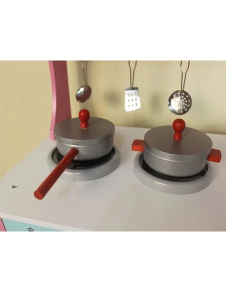 Cocina De Juguete Multifunción + Accesorios 90x60x30Cm Kiddi Verde