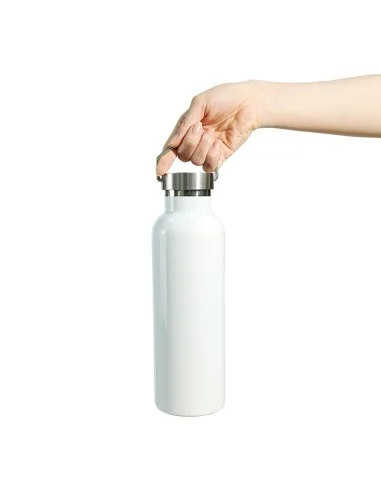 Botella de Aluminio Sublimacion 500ml Tapa con Mango Blanca