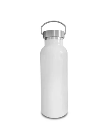Botella de Aluminio Sublimacion 500ml Tapa con Mango Blanca