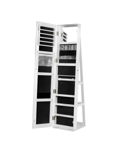 Joyero Con Iluminación Y Espejo Giratorio De 360 Blanco